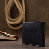 Чоловіче компактне шкіряне портмоне GRANDE PELLE 11519 Темно-синій, фото 6