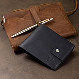 Чоловіче компактне шкіряне портмоне GRANDE PELLE 11519 Темно-синій, фото 7