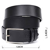 Класичний ремінь брючний для чоловіків з натуральної шкіри GRANDE PELLE 11676 Чорний, фото 3