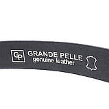 Класичний ремінь брючний для чоловіків з натуральної шкіри GRANDE PELLE 11676 Чорний, фото 6