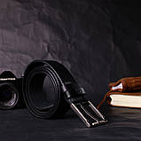 Класичний ремінь брючний для чоловіків з натуральної шкіри GRANDE PELLE 11676 Чорний, фото 8