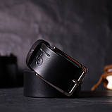 Класичний ремінь брючний для чоловіків з натуральної шкіри GRANDE PELLE 11676 Чорний, фото 10