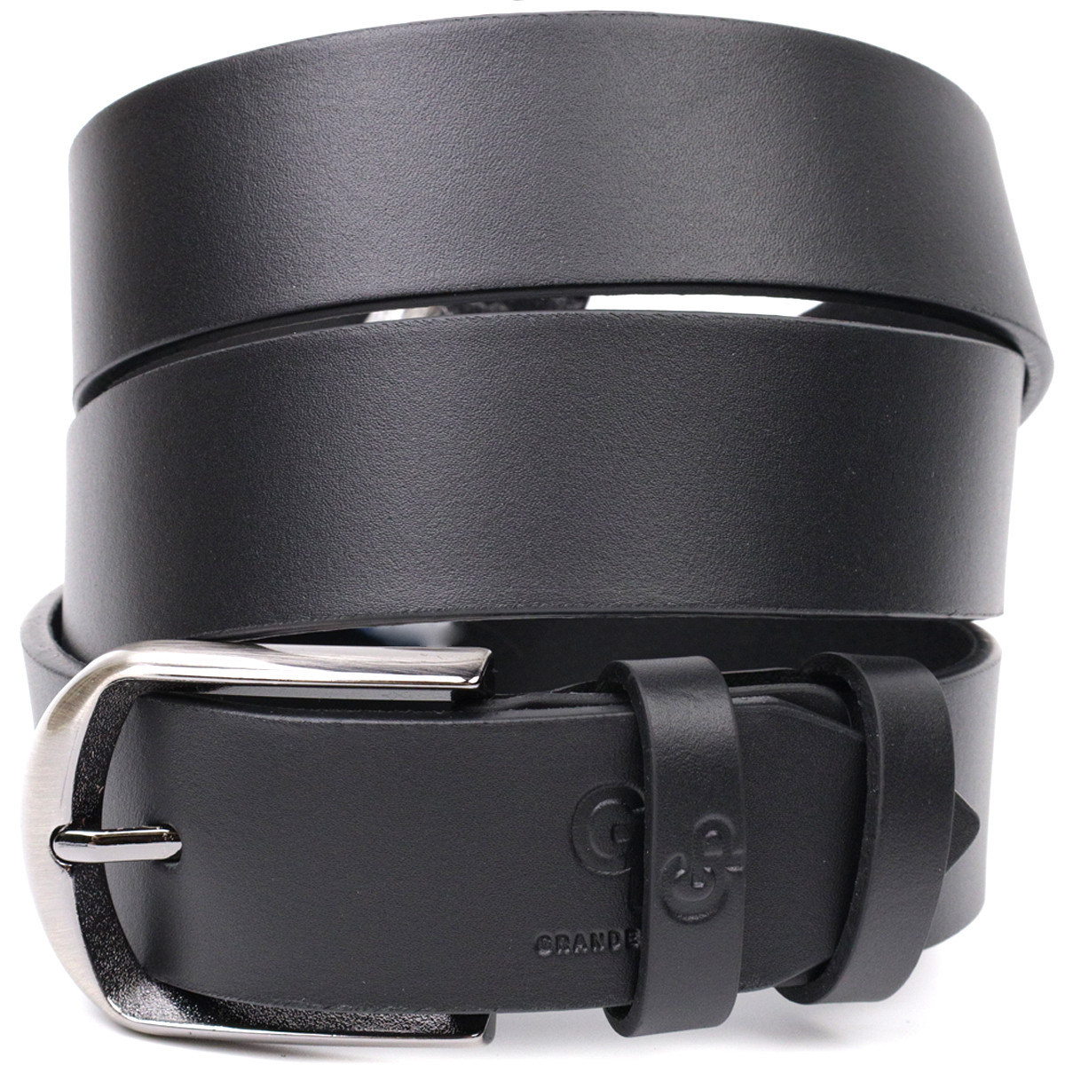 Класичний брючний пояс для чоловіків із натуральної шкіри GRANDE PELLE 11680 Чорний, фото 1