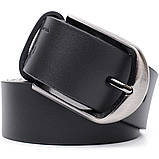 Класичний брючний пояс для чоловіків із натуральної шкіри GRANDE PELLE 11680 Чорний, фото 7