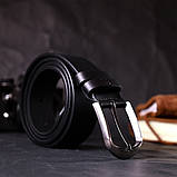 Класичний брючний пояс для чоловіків із натуральної шкіри GRANDE PELLE 11680 Чорний, фото 8