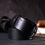 Класичний брючний пояс для чоловіків із натуральної шкіри GRANDE PELLE 11680 Чорний, фото 10