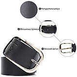 Шкіряний чоловічий ремінь під джинси GRANDE PELLE 11682 Чорний, фото 4