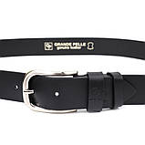 Шкіряний чоловічий ремінь під джинси GRANDE PELLE 11682 Чорний, фото 5