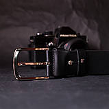 Стильний ремінь під джинси з натуральної шкіри GRANDE PELLE 11684 Чорний, фото 9