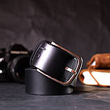 Стильний ремінь під джинси з натуральної шкіри GRANDE PELLE 11684 Чорний, фото 10