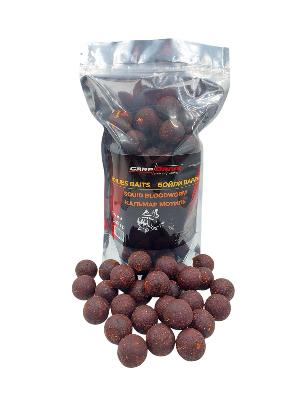 Бойли Варені прикормні Кальмар Мотиль (Squid Bloodworm) 24 мм 500 г Carp Dream