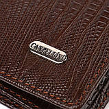 Фактурний чоловічий вертикальний гаманець без застібки з натуральної шкіри з тисненням CANPELLINI 21903 Коричневий, фото 4
