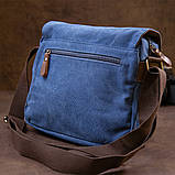 Сумка почтальонка текстильна Vintage 20606 Синя, фото 10