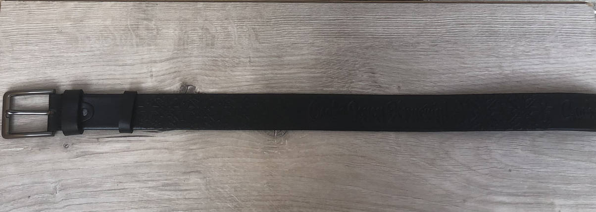 Ремінь шкіряний з написом: "Слава Ісусу Христу", чорний., фото 2