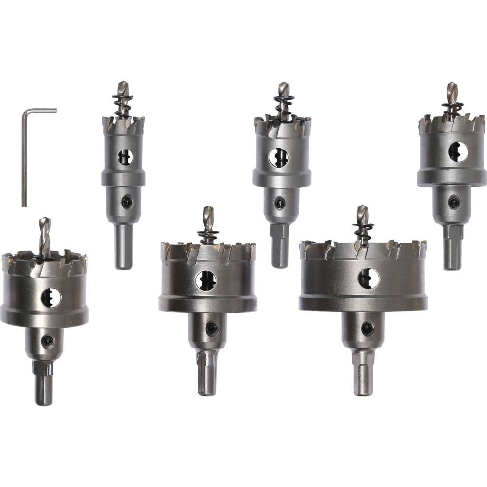 Набір свердлильних коронок по металу TCT Ø22-30-35-45-45-50-65x 103 мм (HEX) 3/8″ 6 шт. Yato YT-44077, фото 1