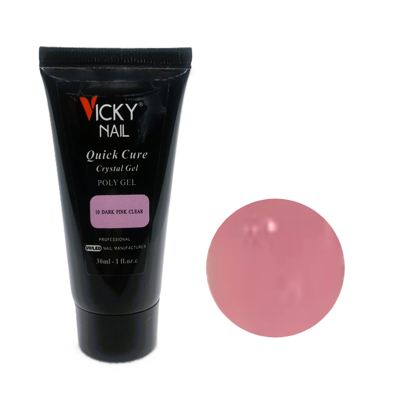 ГЕЛЬ ГІБРИД ПОЛИГЕЛЬ (ТЕМНО РОЖЕВИЙ ) VICKY NAIL 30 мл, фото 1