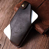 Оригінальний чохол для телефону з натуральної шкіри Vintage sale_15058 Коричневий, фото 7