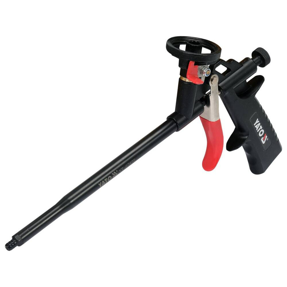 Пістолет для нанесення монтажної піни L=320/225мм (алюмінієвий/сталевий корпус) регуляція подачі Yato YT-67422, фото 1