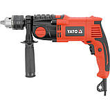 Дриль ударний мережевий 230B (1200 Вт) із самозатискним металевим патроном для свердел Ø≤ 16 мм Yato YT-82045, фото 2