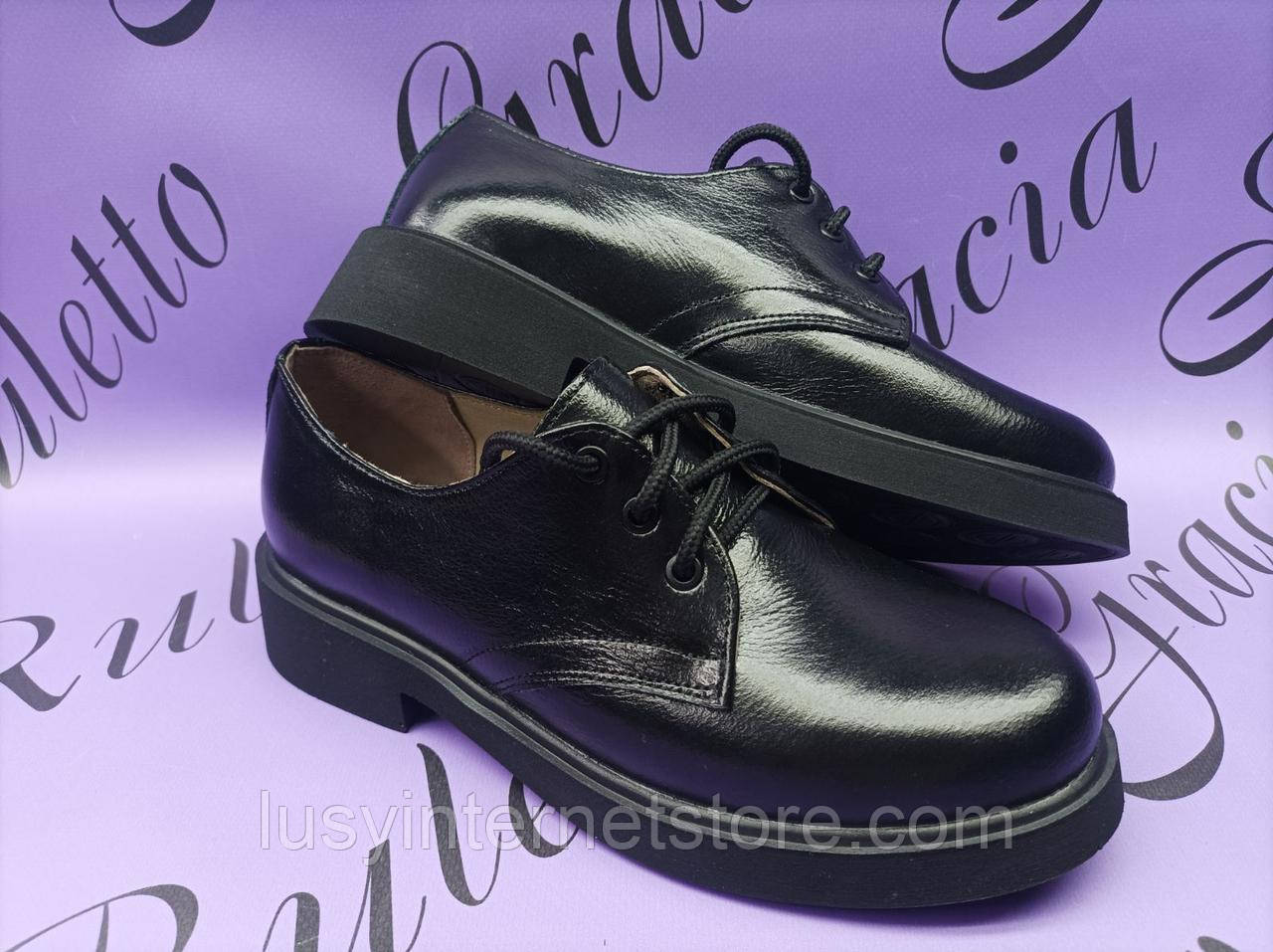 Туфлі жіночі на шнурках від виробника модель РУ25-303, фото 1