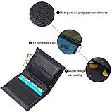 Мініатюрний чоловічий гаманець з натуральної шкіри BOND 21992 Чорний, фото 4