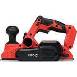 Акумуляторний рубанок безщітковий Li-Ion 8V (b= 82мм) глибина стругання 0-2 мм (без акумулятора) Yato YT-82192, фото 2