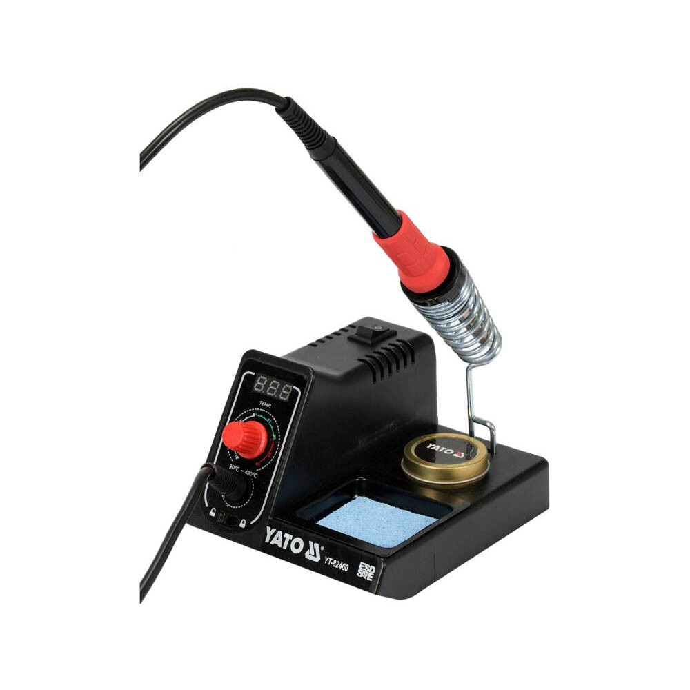 Паяльна станція мережева 230 V (Р= 60 Вт) t°= 90-480°С жало тип 900M (LCD табло) Yato YT-82460, фото 1