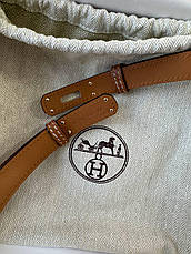 Жіночий коричневий шкіряний ремінь Hermes Kelly 1.8 см із золотою пряжкою ермес, фото 5