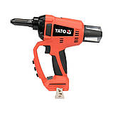 Заклепочник аккумуляторный бесщеточный Li-Ion 18В (20kN) для заклепок Ø= 2.4-5.0мм (без аккумулятора) Yato YT-82956, фото 2