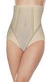 Труси жіночі високі з корекцією живота і талії бежевого кольору. Модель Veolina Eldar