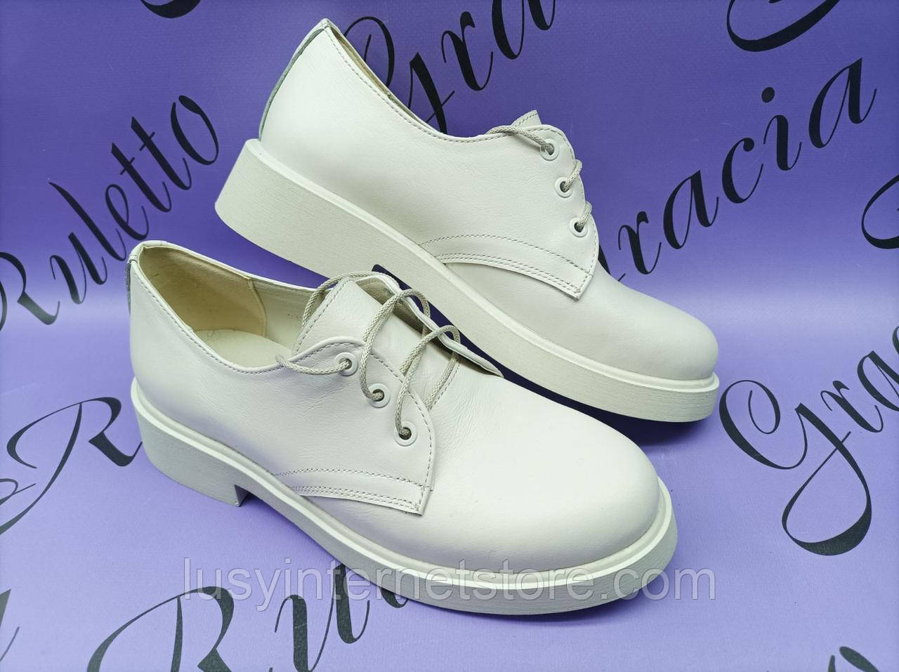 Туфлі жіночі на шнурках від виробника модель РУ25-304, фото 1