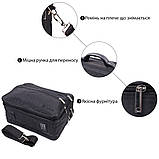 Чоловіча сумка з надійною пластиковою ручкою з поліестера FABRA 22587 Чорний, фото 3