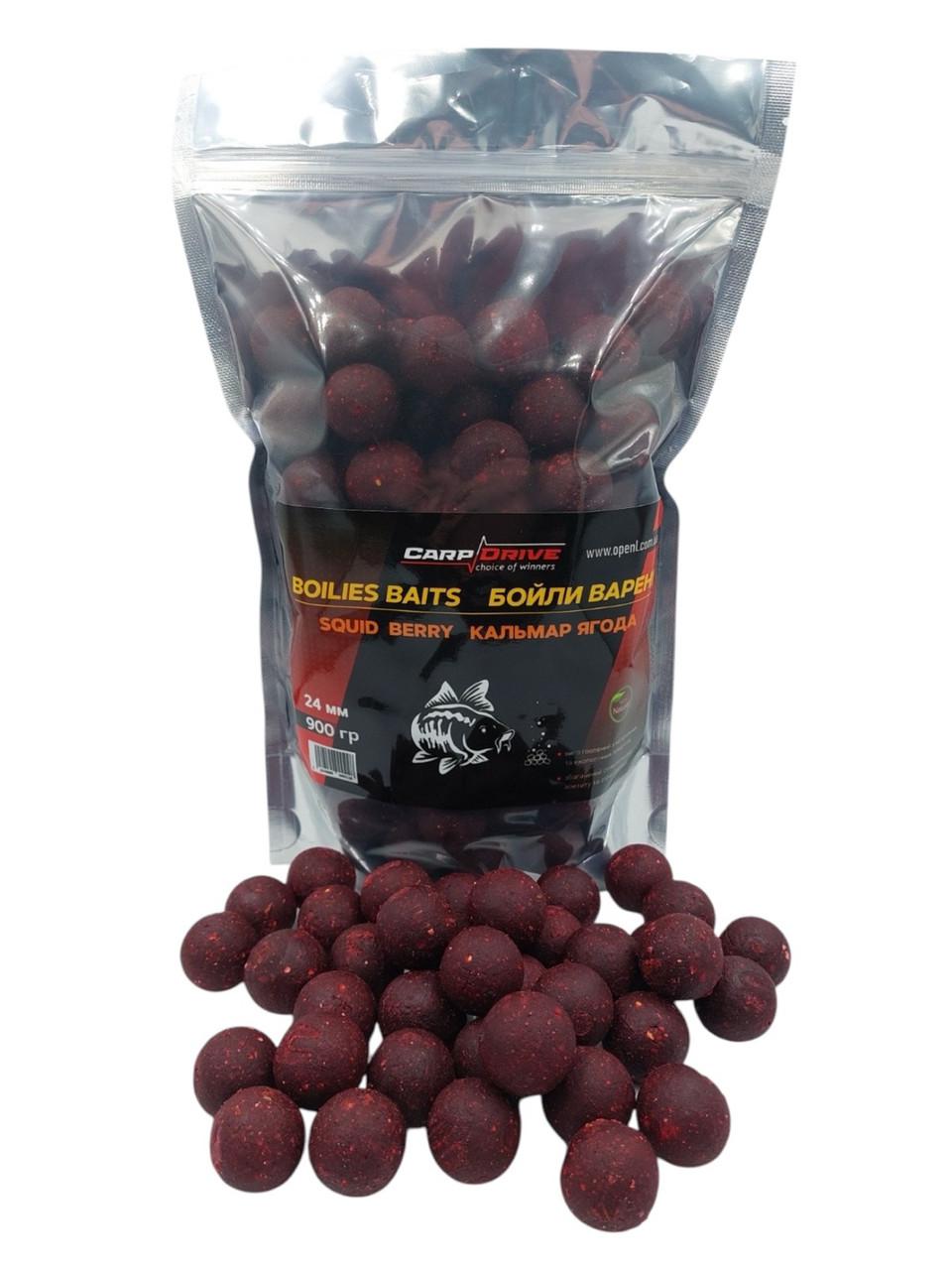 Бойли Варені Кальмар - Ягода (Squid - Berry) 24 мм 900г Carp Dream
