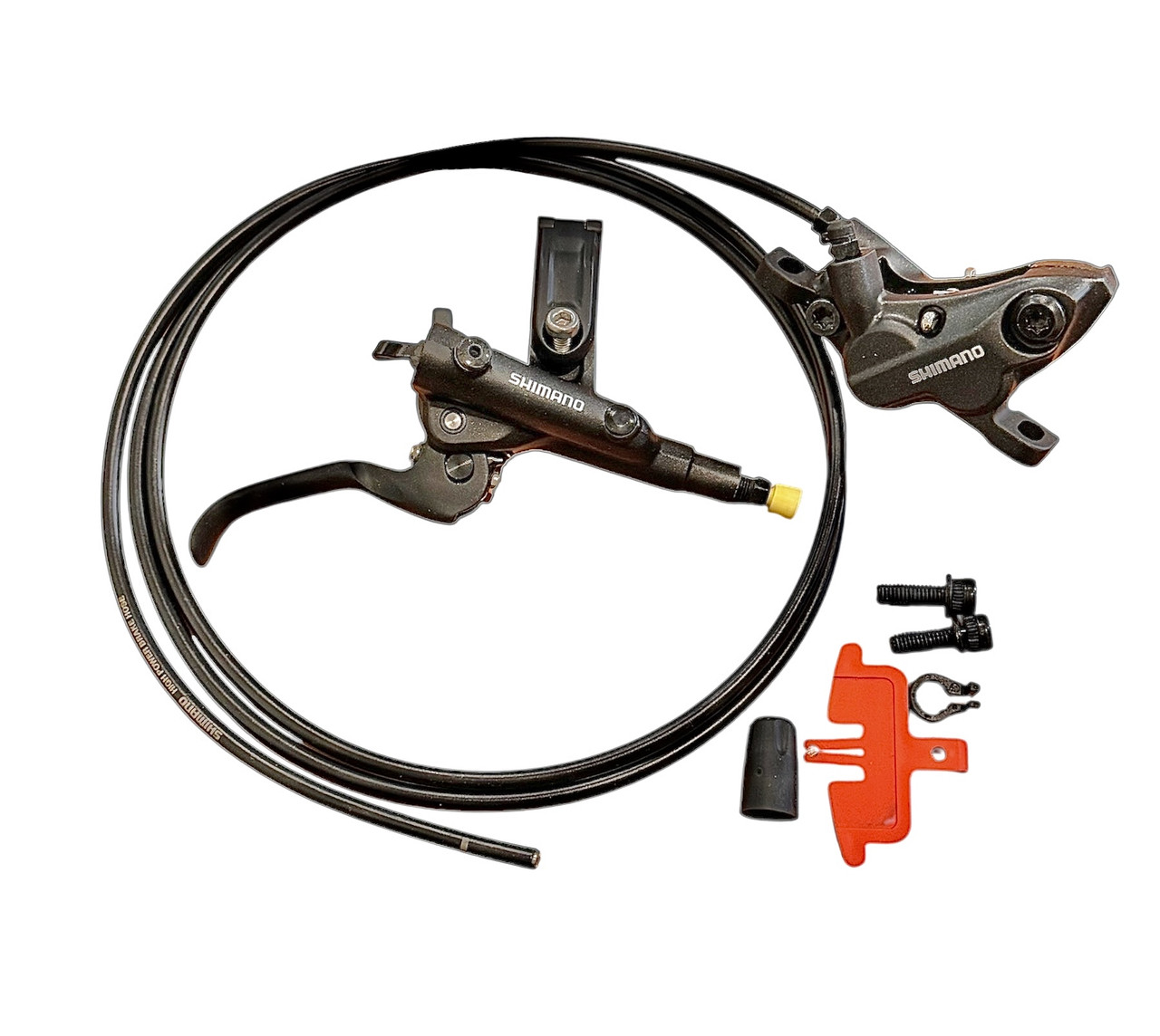 Гальмо гідравл. дискове M6120 DEORE заднє (права ручка, 4-поршн. каліпер BR-M6120, J-kit гідроліния 1550мм, фото 1