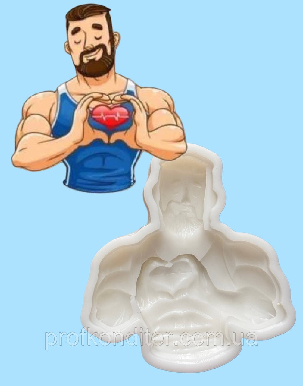 Силіконовий Молд для ГІПСУ та ін  "Закоханий MAN", фото 1