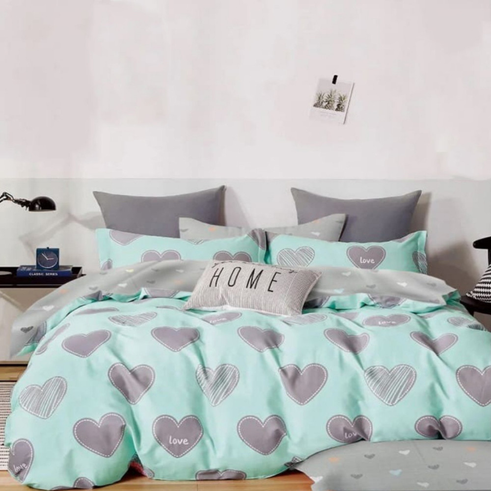 Двоспальний набір постільної білизни 180*220 з Бязі "Gold" з простирадлом на резинці №143064AB Черешенька™