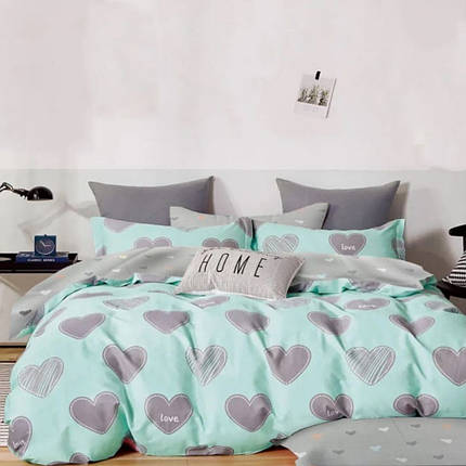 Двоспальний набір постільної білизни 180*220 з Бязі "Gold" з простирадлом на резинці №143064AB Черешенька™, фото 1