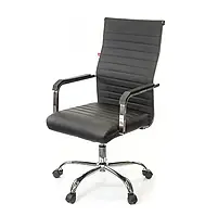 Крісло для дому Кап FX СН TILT чорне, компактне м'яке крісло для офісу, ергономічне стильне крісло в дім