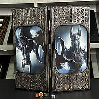 Нарди дерев'яні ручної роботи Містичний Лабіринт у поєднанні зі склом 58×28×10см, фото 3