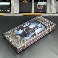 Нарди дерев'яні ручної роботи Містичний Лабіринт у поєднанні зі склом 58×28×10см, фото 4