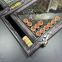 Нарди дерев'яні ручної роботи Містичний Лабіринт у поєднанні зі склом 58×28×10см, фото 10