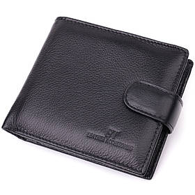 Відмінний горизонтальний гаманець для чоловіків з натуральної шкіри ST Leather 22465 Чорний