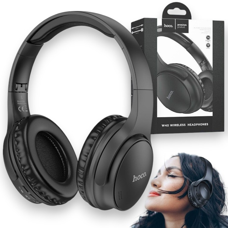 Бездротові навушники HOCO W40 Навушники bluetooth накладні бездротовий і дротовий режим, чорний