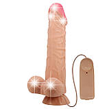Реалістичний вібратор з рухомою шкірою на присосці Pretty Love Sliding Skin 9.4" Flesh, фото 2
