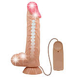 Реалістичний вібратор з рухомою шкірою на присосці Pretty Love Sliding Skin 9.4" Flesh, фото 3