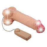 Реалістичний вібратор з рухомою шкірою на присосці Pretty Love Sliding Skin 9.4" Flesh, фото 4