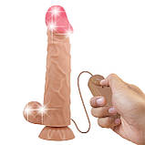 Реалістичний вібратор з рухомою шкірою на присосці Pretty Love Sliding Skin 9.4" Flesh, фото 5
