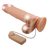 Реалістичний вібратор з рухомою шкірою на присосці Pretty Love Sliding Skin 9.4" Flesh, фото 6