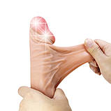 Реалістичний вібратор з рухомою шкірою на присосці Pretty Love Sliding Skin 9.4" Flesh, фото 8