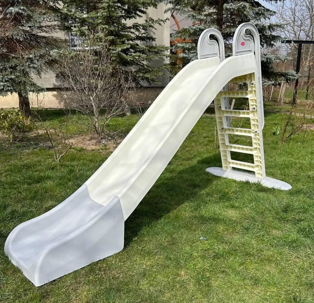 Гірка дитяча пластикова велика, 243 см Doloni (Молочно-сіра), фото 1